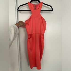 2bebe pink dress with slits cut out size small